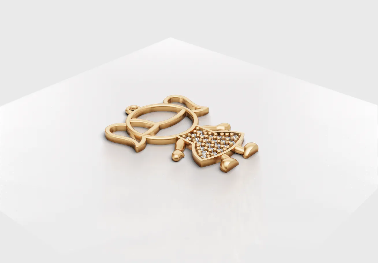 Pingente Menina Cravejada  20 MM
